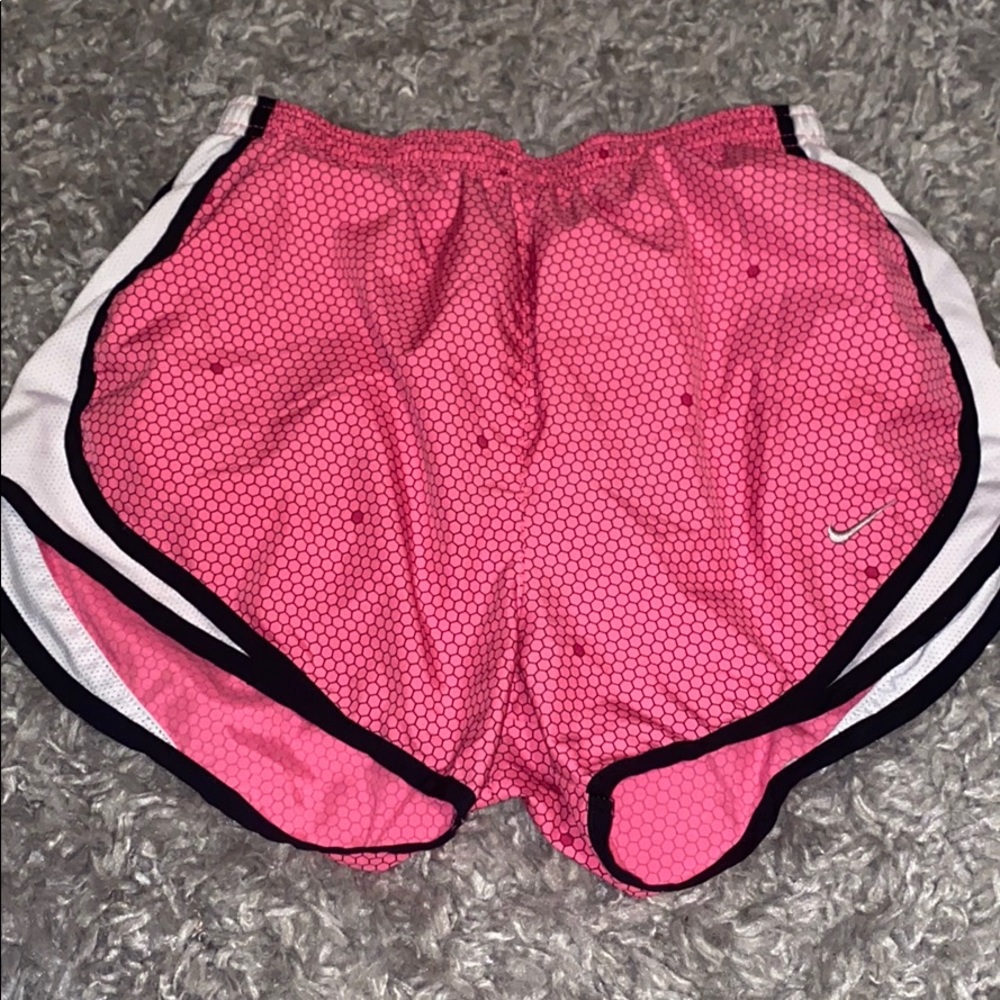 Pink honeycomb print Nike shorts